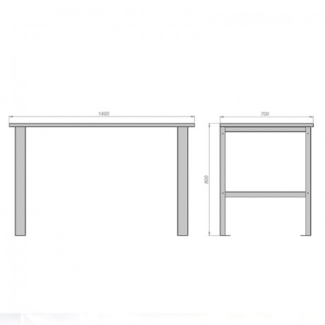 Стол металлический под станок 1400х700х800 мм